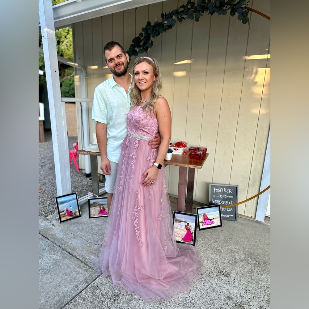 Dusty Pink tulle ball gown dress